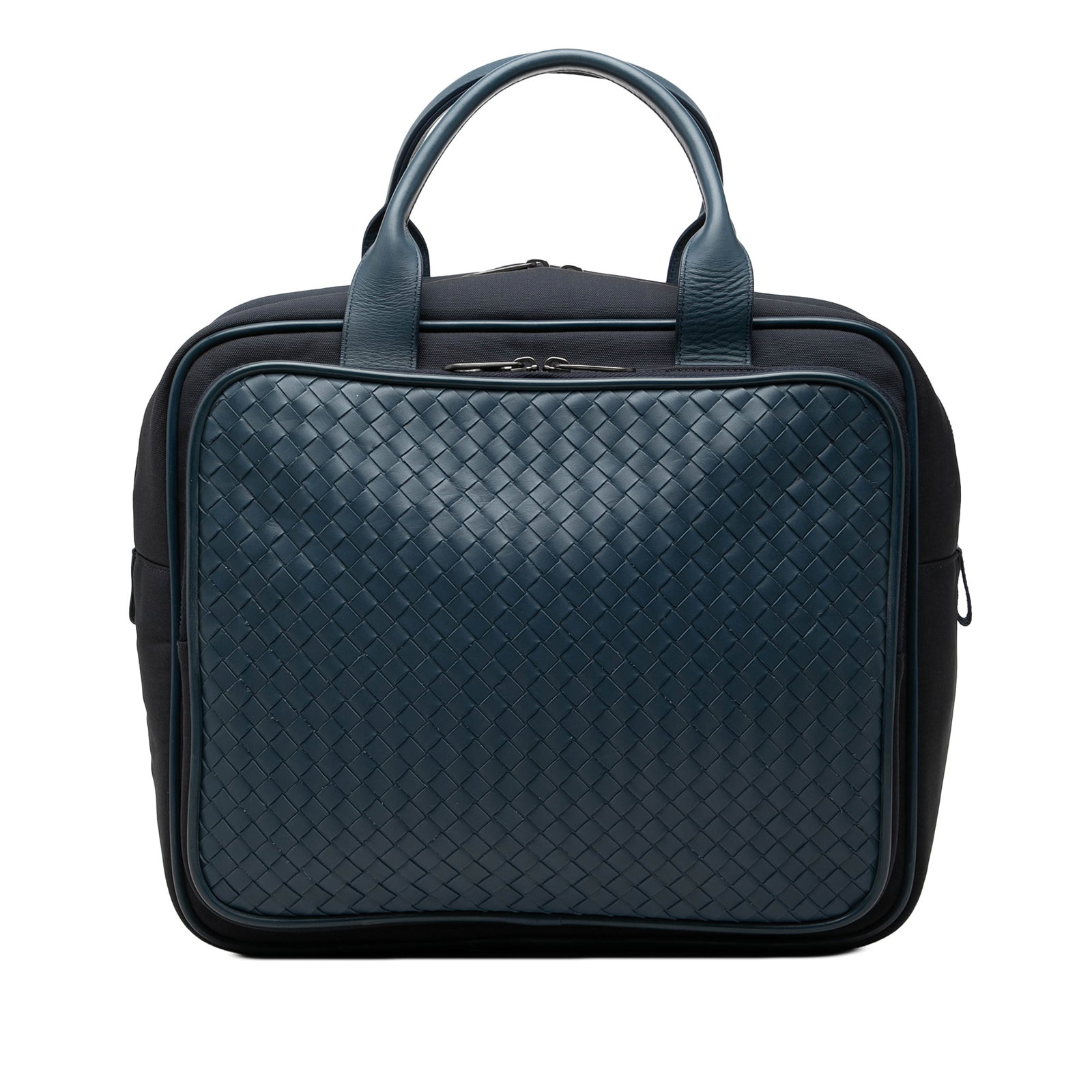 Bottega Veneta canvas business bag with Intrecciato nappa trim (1 of 7)