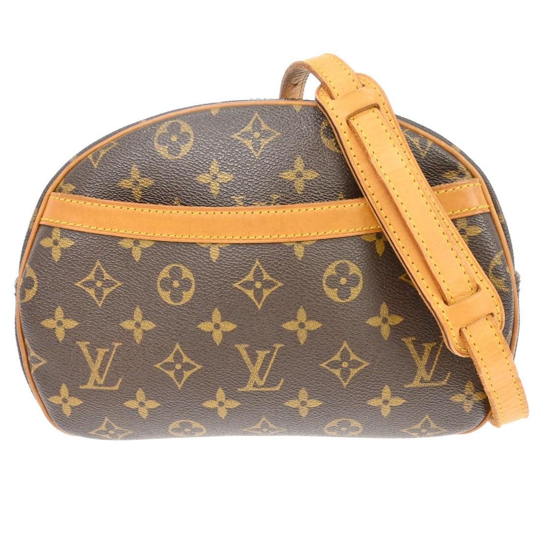 Louis Vuitton Blois Monogram Canvas Crossbody Bag M51221: Louis Vuitton Blois Monogram Canvas Crossbody Bag M51221 Vintage Louis Vuitton Blois crossbody bag in brown Monogram canvas with leather trim and an adjustable crossbody strap. This zip-closure bag fe