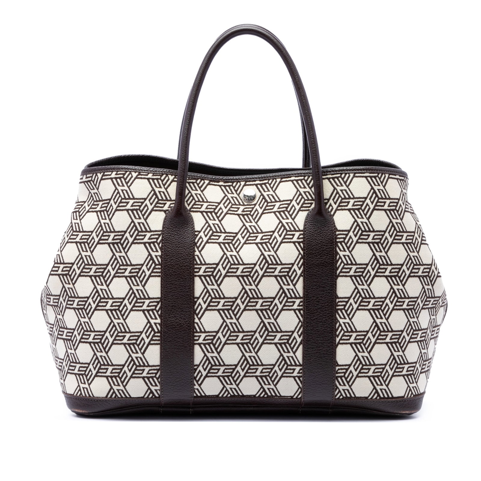 Hermes Garden Party 36 Tote in Toile So H and Negonda: Hermes Garden Party 36 Tote in Toile So H and Negonda Hermes Garden Party 36 tote crafted with a canvas body and Negonda leather trim. It features rolled leather handles and an open top with snap butt