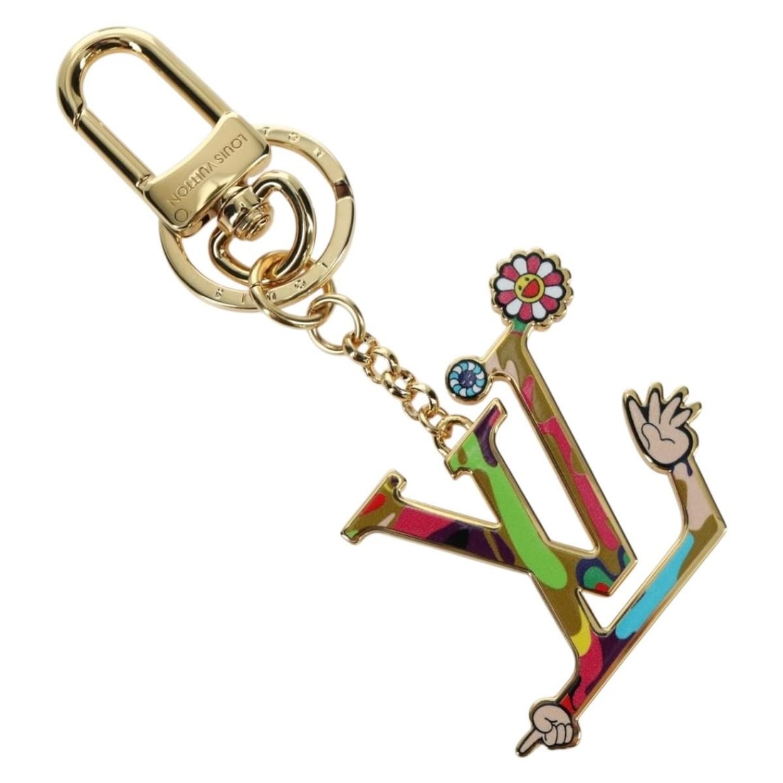 Louis Vuitton M02468 LV Iconic Superflat Gold Tone Metal Charm: Louis Vuitton M02468 LV Iconic Superflat Gold Tone Metal Charm Louis Vuitton LV Iconic Superflat Charm in gold tone metal. Made in Italy, this women's charm includes the dust bag and item box. Conditi