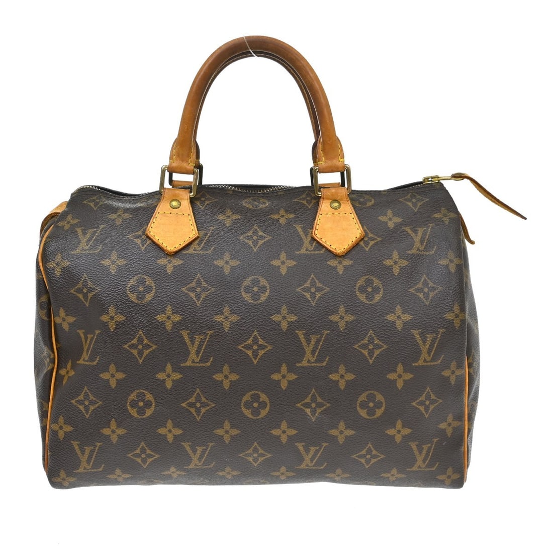 Louis Vuitton Speedy 30 Monogram Canvas Satchel M41526: Louis Vuitton Speedy 30 Monogram Canvas Satchel M41526 Vintage Louis Vuitton Speedy 30 handbag in Monogram canvas with leather double handles and a zip closure. This satchel-style top handle bag featu