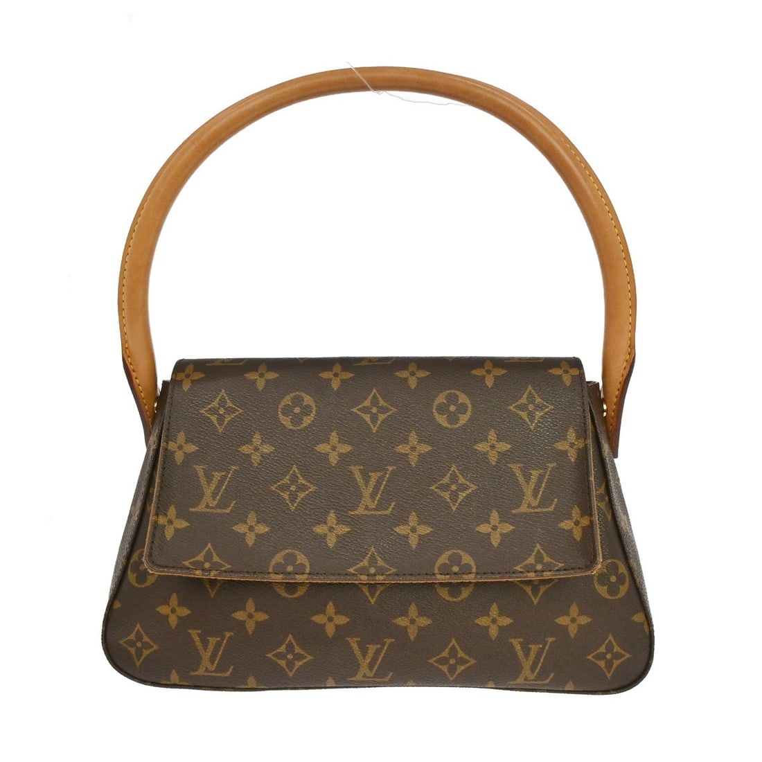 Louis Vuitton Mini Looping Monogram Top Handle Bag M51147: Louis Vuitton Mini Looping Monogram Top Handle Bag M51147 Louis Vuitton Monogram Mini Looping handbag in brown Monogram canvas and leather, made in France. It features a magnetic closure, top handle s