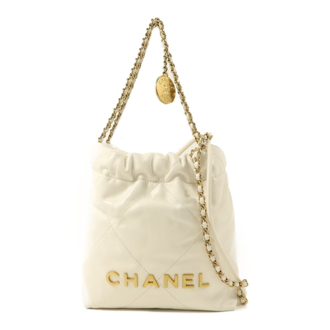 CHANEL AS3980 Chanel 22 Mini White Calfskin 2 Way Shoulder Bag (1 of 15)