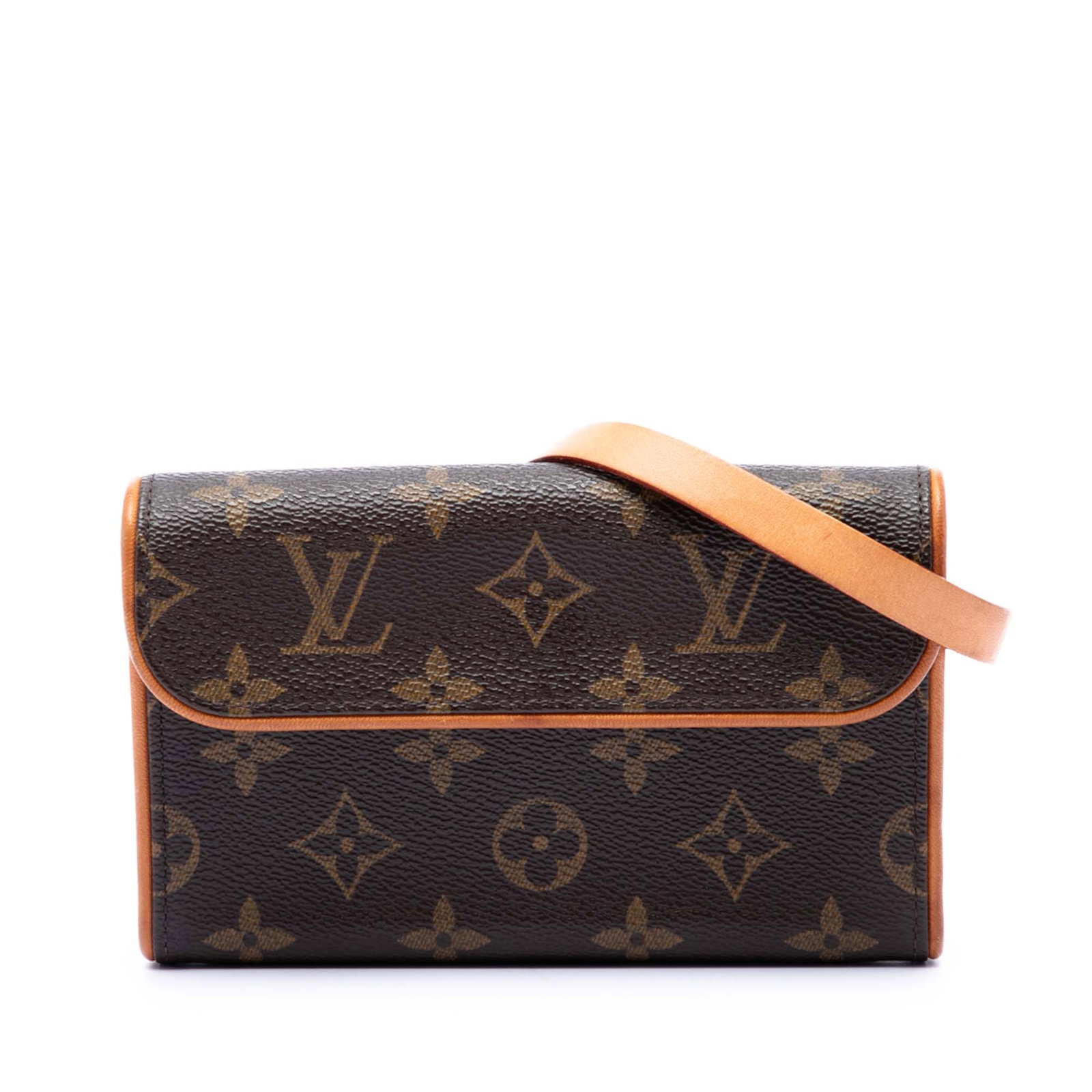 Louis Vuitton Florentine Monogram Canvas Belt Bag: Louis Vuitton Florentine Monogram Canvas Belt Bag Louis Vuitton Monogram Pochette Florentine in brown monogram canvas with a front flap and magnetic closure. The bag features a flat vachetta leather s