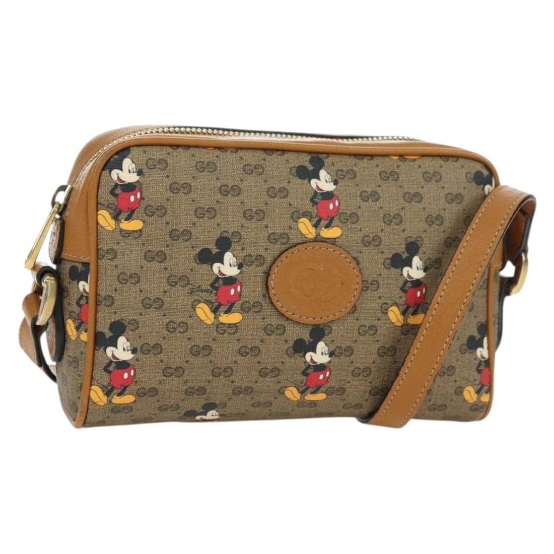 Gucci 602536 Disney Collaboration Shoulder Bag Micro GG Supreme Beige PVC: Gucci 602536 Disney Collaboration Shoulder Bag Micro GG Supreme Beige PVC Gucci Micro GG Supreme Disney Collaboration shoulder bag in beige and gold, made in Italy. The bag is crafted from PVC leather