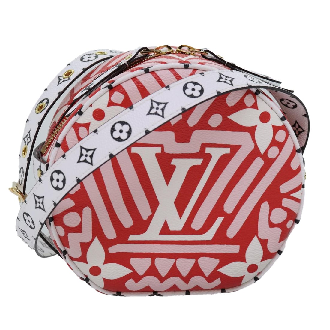 LOUIS VUITTON Monogram Giant Crafty Boite Chapeau Souple Bag M45364 Red Shoulder Bag: LOUIS VUITTON Monogram Giant Crafty Boite Chapeau Souple Bag M45364 Red Shoulder Bag Introducing the Louis Vuitton Monogram Giant Crafty Boite Chapoe Souple Bag, a stylish shoulder bag crafted from du