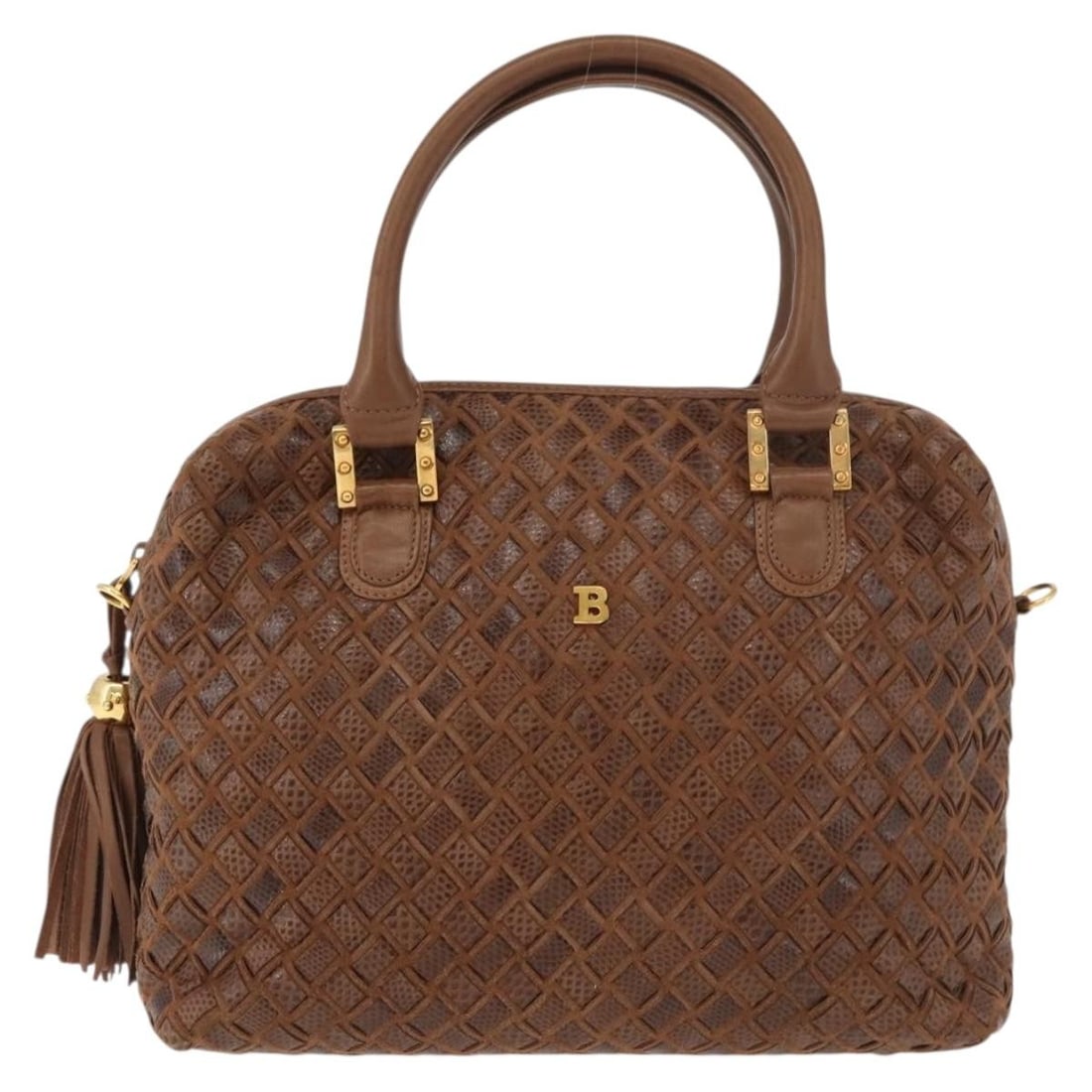 Bally Vintage Brown Leather Handbag Made in Italy: Bally Vintage Brown Leather Handbag Made in Italy This Bally vintage handbag for women is crafted from brown leather and was made in Italy. The bag shows visible signs of wear, including rubbing and a