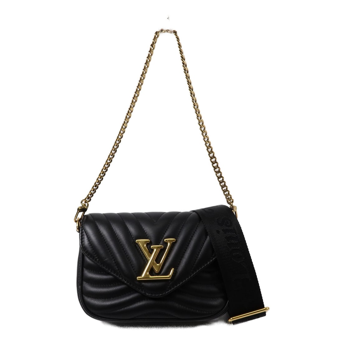 Louis Vuitton New Wave M56461 2 Way Shoulder Bag Black Calfskin (1 of 14)