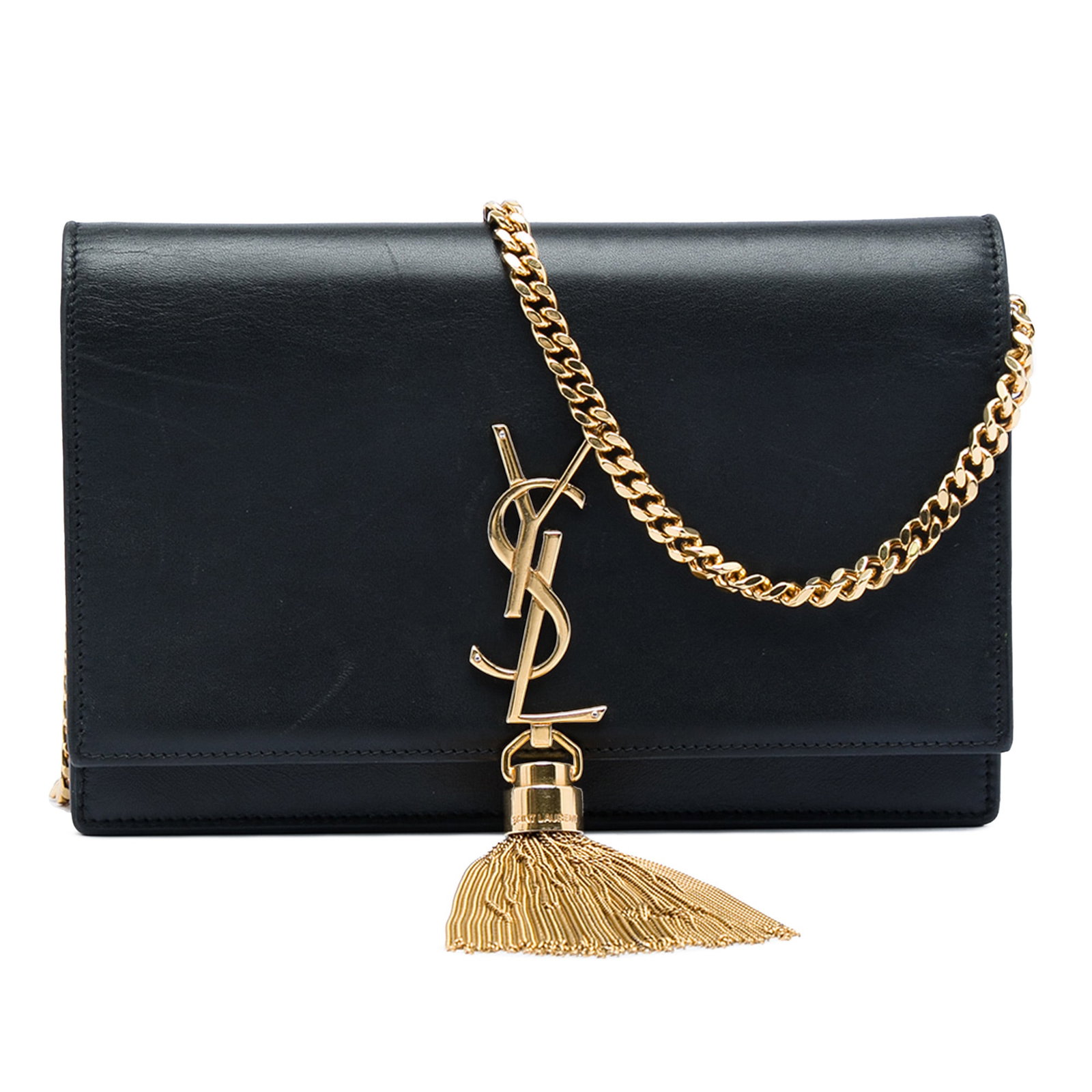 Black Leather Crossbody Bag Saint Laurent Kate Tassel Monogram Small (1 of 7)