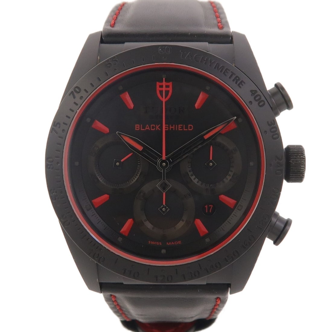 TUDOR 42000C Fastrider Black Shield automatic mens watch black steel: TUDOR 42000C Fastrider Black Shield automatic mens watch black steel TUDOR Fastrider Black Shield Automatic Watch 42000C in black stainless steel, designed for men. It features automatic winding movem