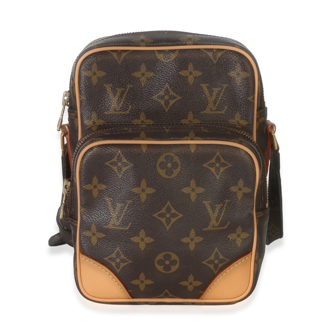 Louis Vuitton Amazone Monogram Canvas Shoulder Bag: Louis Vuitton Amazone Monogram Canvas Shoulder Bag Vintage Louis Vuitton Amazone shoulder bag in brown monogram canvas. This pre-owned unisex bag features a zip-around closure, canvas lining, and gold