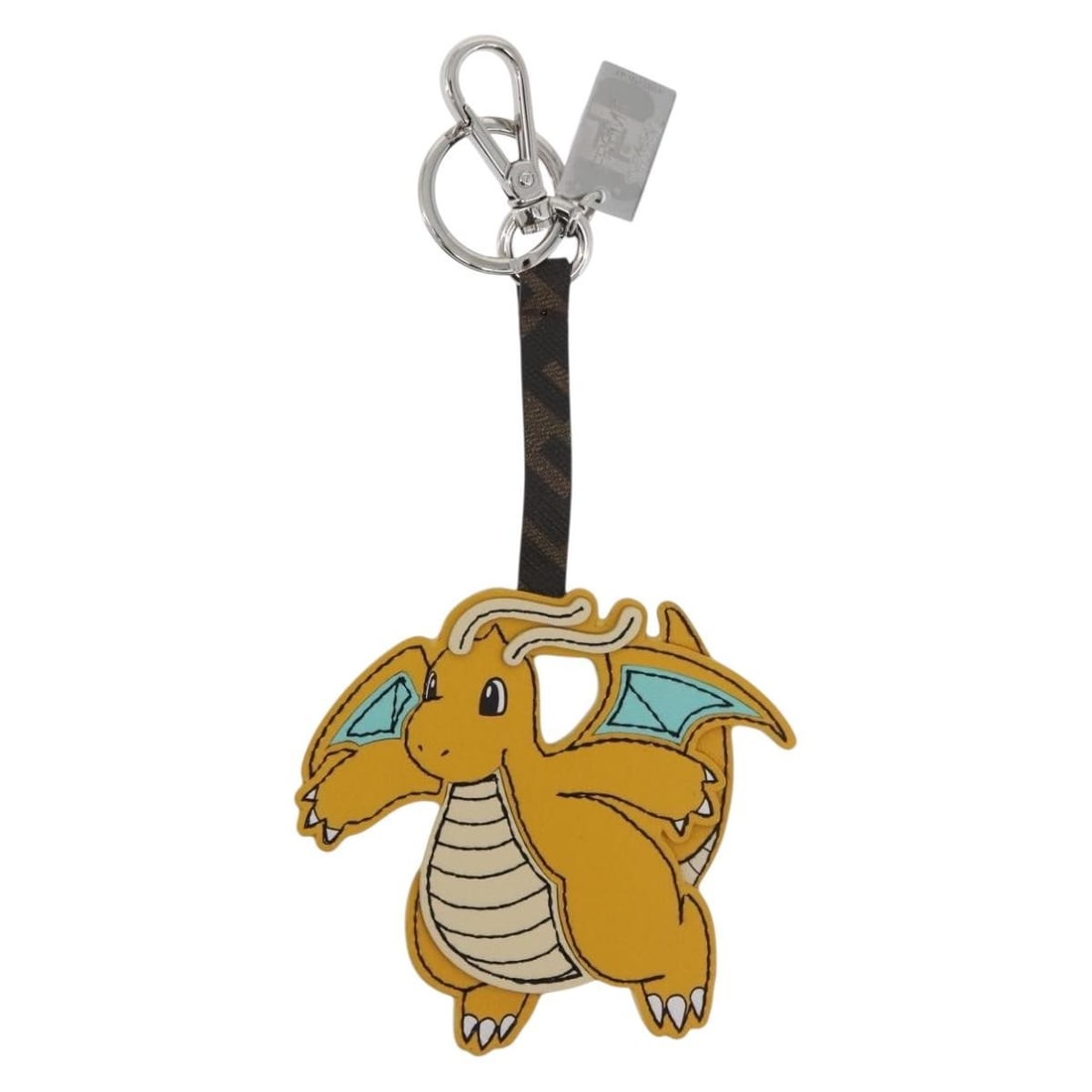 FENDI FRGMT Pokemon Dragonite Leather Bag Charm Yellow Silver: FENDI FRGMT Pokemon Dragonite Leather Bag Charm Yellow Silver FENDI x FRGMT x POKEMON Dragonite bag charm in yellow and silver leather. Made in Italy, this women's accessory includes the dust bag and 