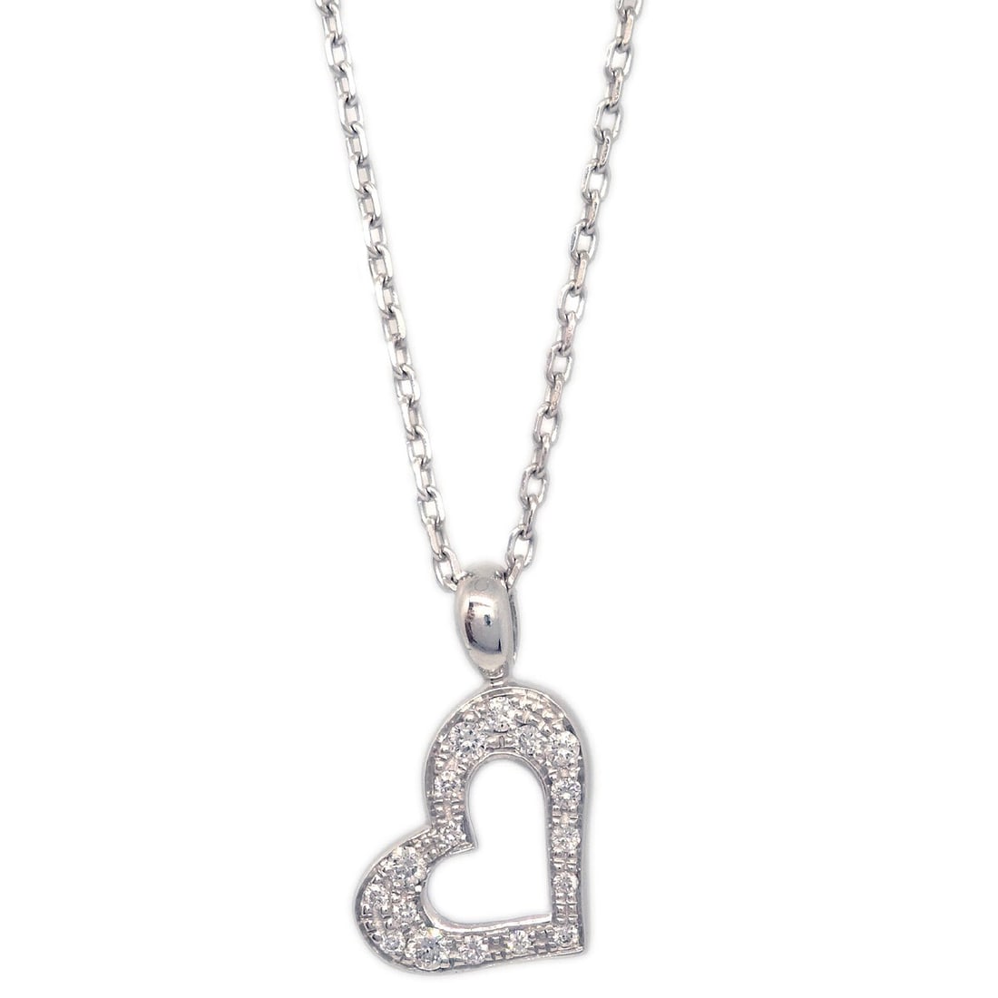 Piaget Limelight diamond pendant necklace in Au750 white gold: Piaget Limelight diamond pendant necklace in Au750 white gold Piaget Limelight pendant necklace featuring a diamond-set heart-shaped charm. Crafted in Au750 (750WG) with a silver-tone appearance, this