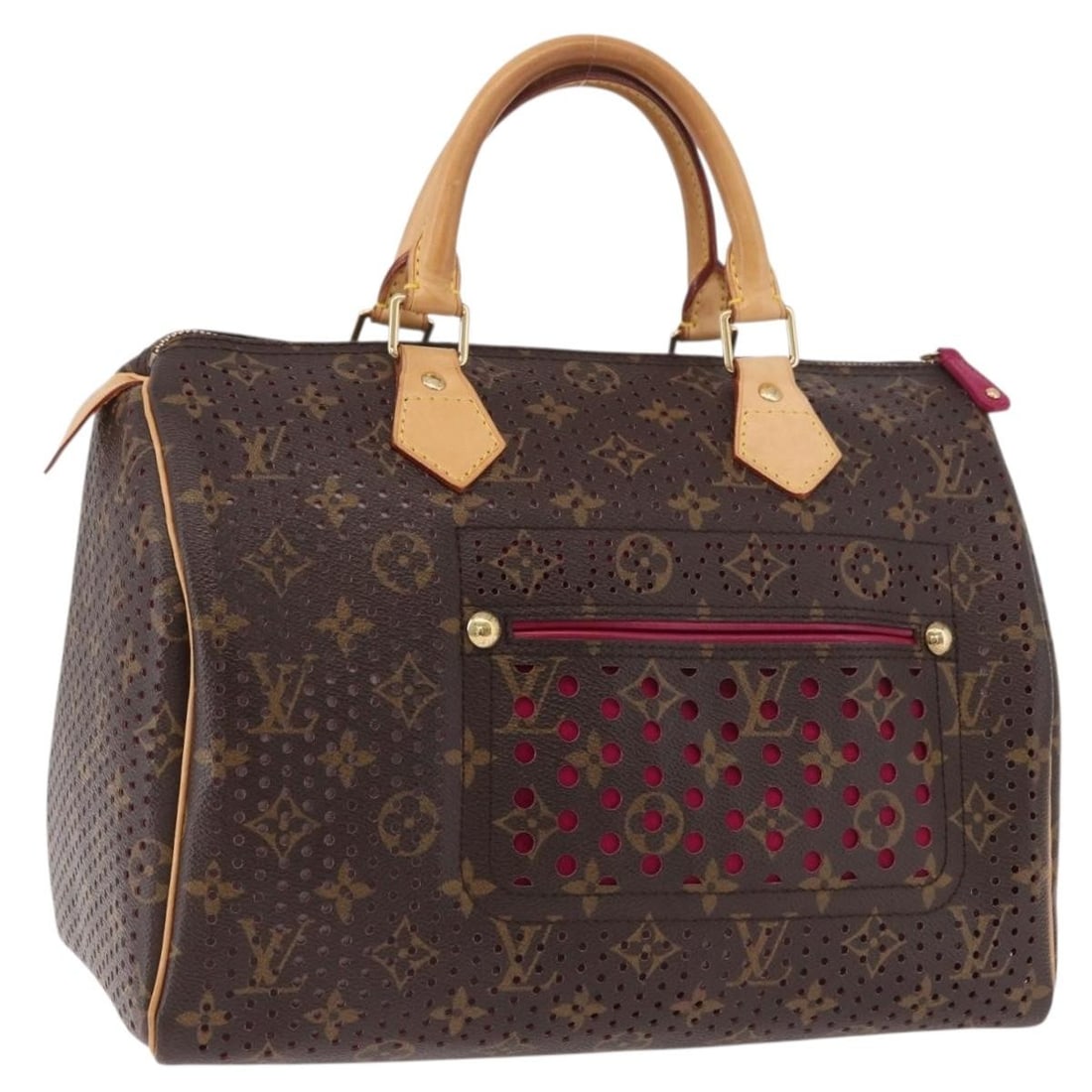 Louis Vuitton M95180 Speedy 30 Monogram Perfo Hand Bag: Louis Vuitton M95180 Speedy 30 Monogram Perfo Hand Bag Louis Vuitton Monogram Perfo Speedy 30 handbag in monogram canvas. This women's handbag includes a dust bag and padlock. Condition is B with reas