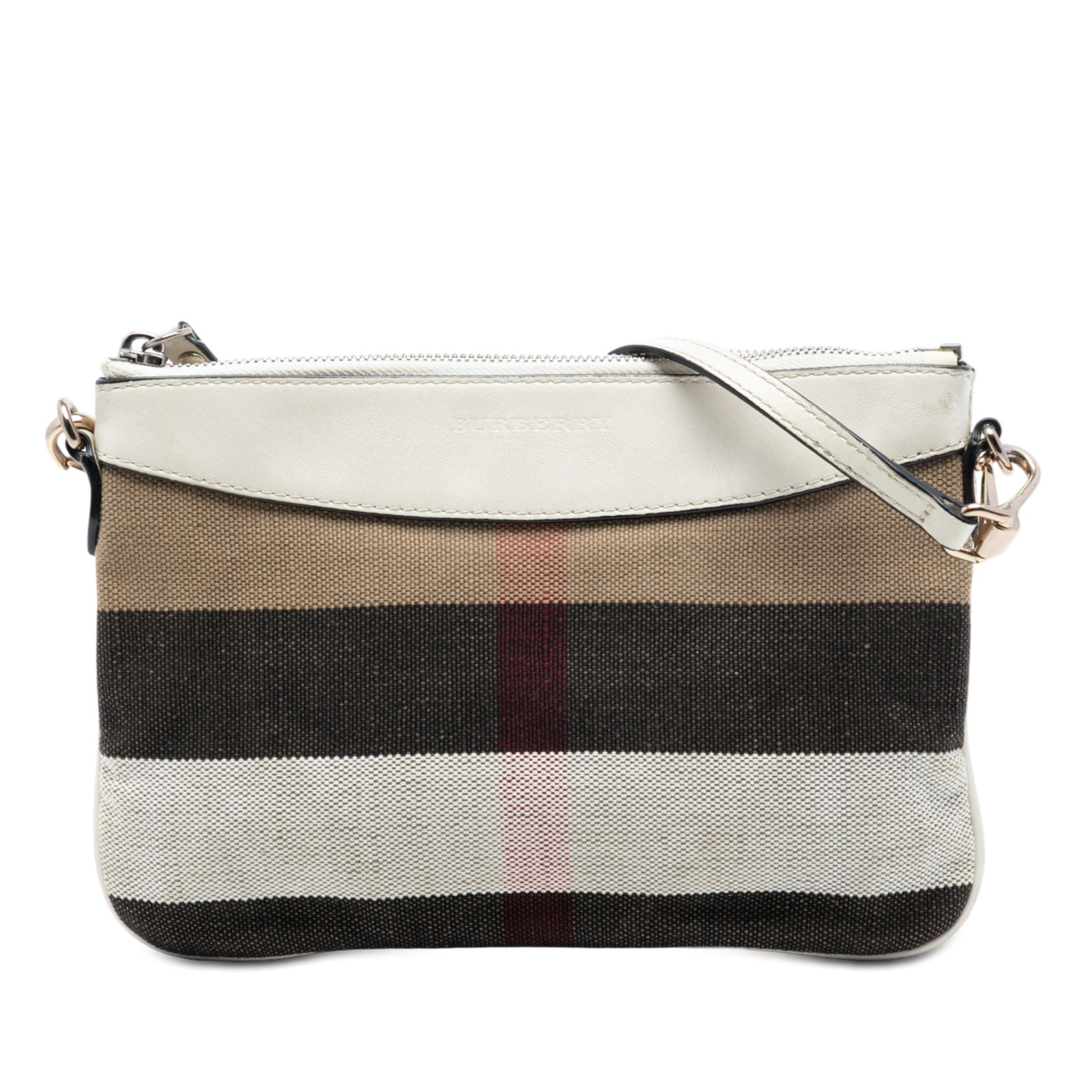 Peyton Crossbody Bag Mega Check Canvas with Leather Trim by Burberry: Peyton Crossbody Bag Mega Check Canvas with Leather Trim by Burberry This Burberry Peyton crossbody bag features the iconic mega check canvas with leather trim. It is designed with an adjustable flat 