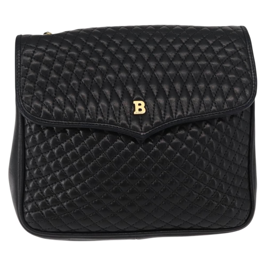 Bally Vintage Chain Shoulder Bag Black Quilted Leather: Bally Vintage Chain Shoulder Bag Black Quilted Leather This vintage Bally chain shoulder bag is crafted from black leather and features a quilted design. Designed for women, the bag offers a classic a