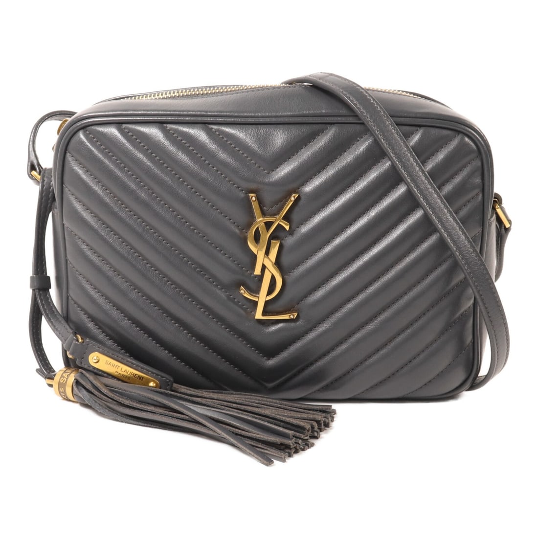 Saint Laurent Lou Camera Shoulder Bag 574494 Gray Calfskin (1 of 18)