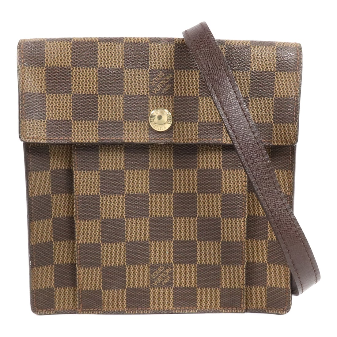 Louis Vuitton Pimlico Shoulder Bag Damier PVC Canvas Brown N45272: Louis Vuitton Pimlico Shoulder Bag Damier PVC Canvas Brown N45272 Louis Vuitton Pimlico Shoulder Bag, model N45272, in Damier brown. It is made from Damier PVC coated canvas and features a hook button