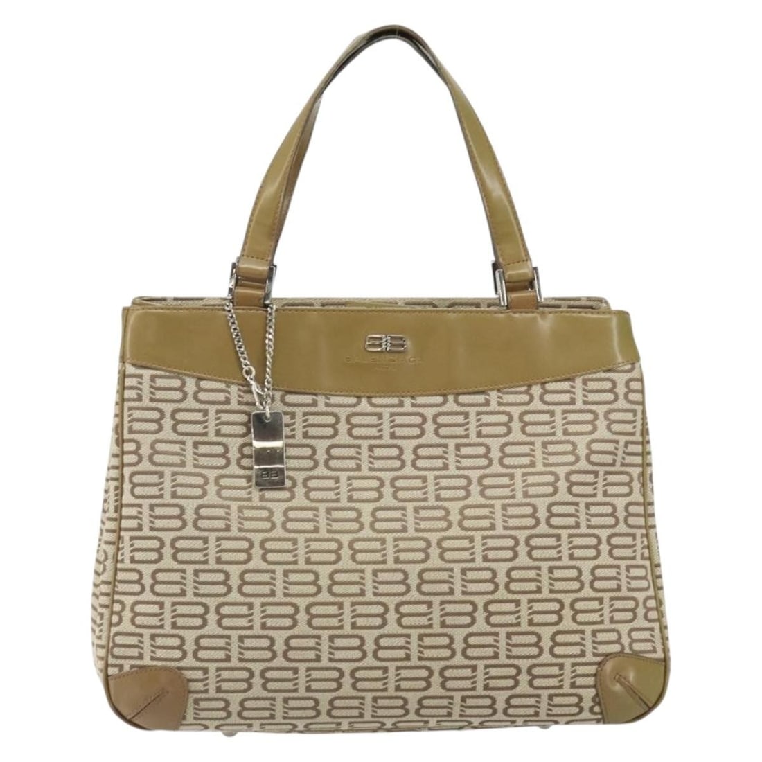 Balenciaga Vintage Beige Canvas Handbag 34cm x 24cm x 10cm: Balenciaga Vintage Beige Canvas Handbag 34cm x 24cm x 10cm This Balenciaga vintage handbag is crafted from beige canvas and designed for women. It features a spacious interior, sturdy handles, and met