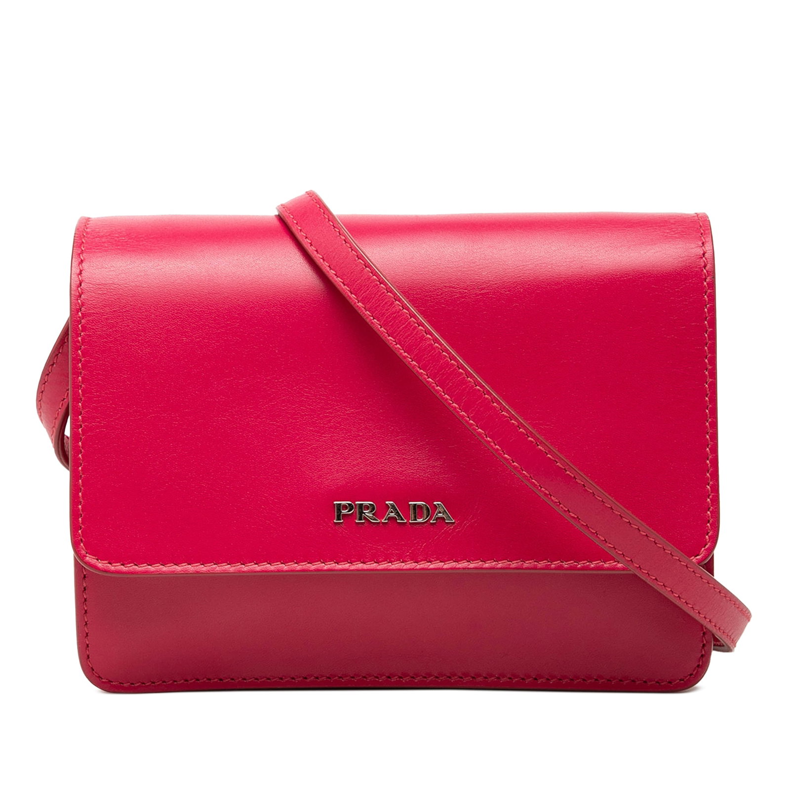 Prada Box Calf Leather Crossbody Bag Pink (1 of 7)