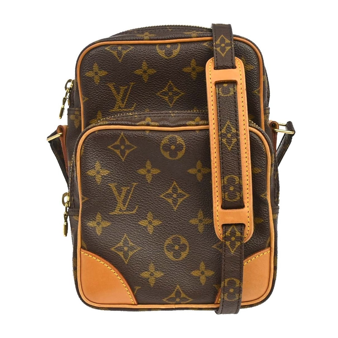 Louis Vuitton Amazone Monogram Crossbody Bag M45236 Brown: Louis Vuitton Amazone Monogram Crossbody Bag M45236 Brown Vintage Louis Vuitton Amazon crossbody shoulder bag in brown Monogram canvas and leather. This unisex bag features a zip closure, an adjustabl