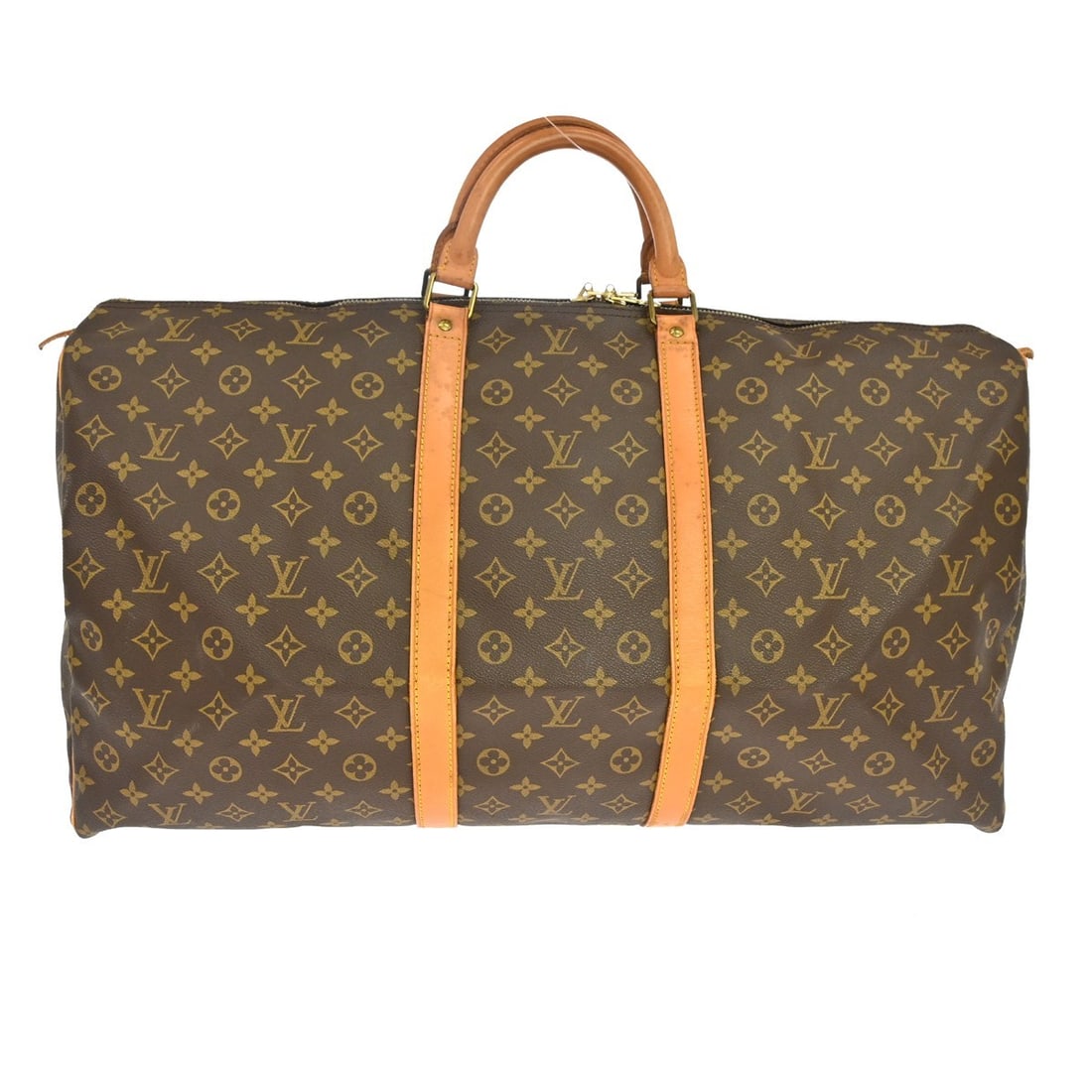 Louis Vuitton Keepall Monogram canvas duffel bag brown: Louis Vuitton Keepall Monogram canvas duffel bag brown Louis Vuitton Keepall Monogram travel bag in brown canvas. This unisex model measures 60 cm x 31 cm x 25.5 cm and is described as being in good c