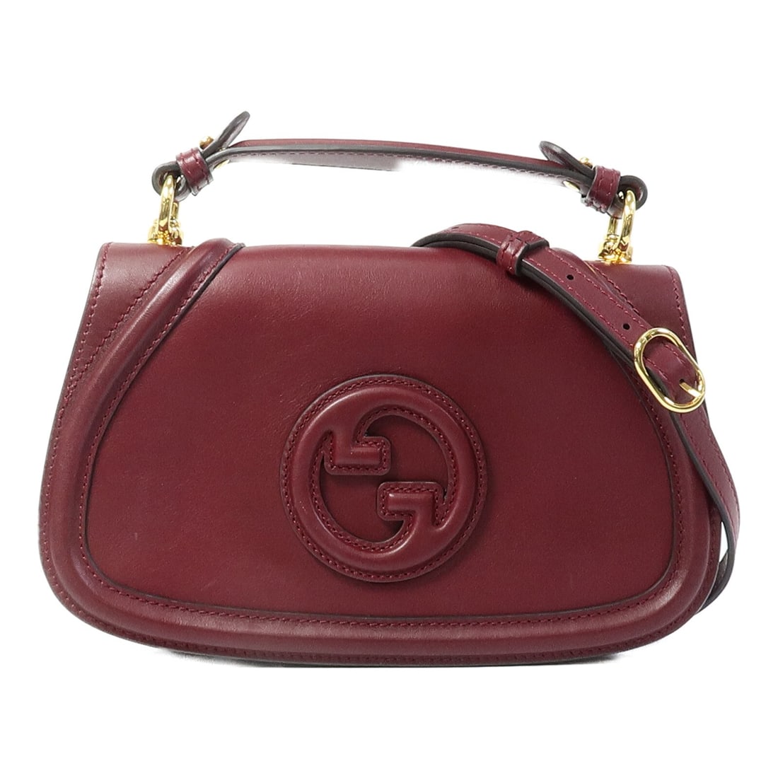 GUCCI Blondie Medium 2 Way Shoulder Bag Red Calfskin GHW: GUCCI Blondie Medium 2 Way Shoulder Bag Red Calfskin GHW Medium Gucci Blondie 2-way shoulder bag in red calfskin leather with GG GHW detailing. Designed for women, this bag features a magnetic pocket,