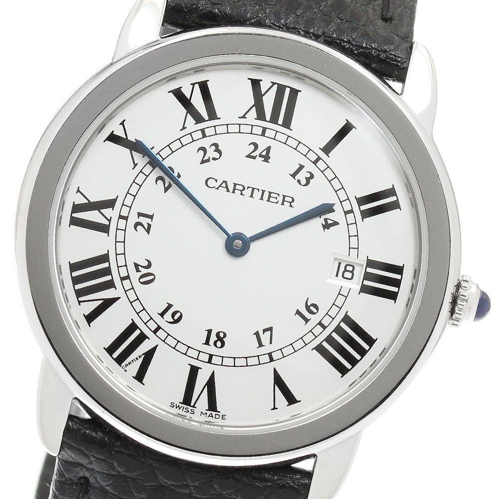 Cartier Ronde Solo LM mens quartz date watch ref W6700255 (1 of 6)