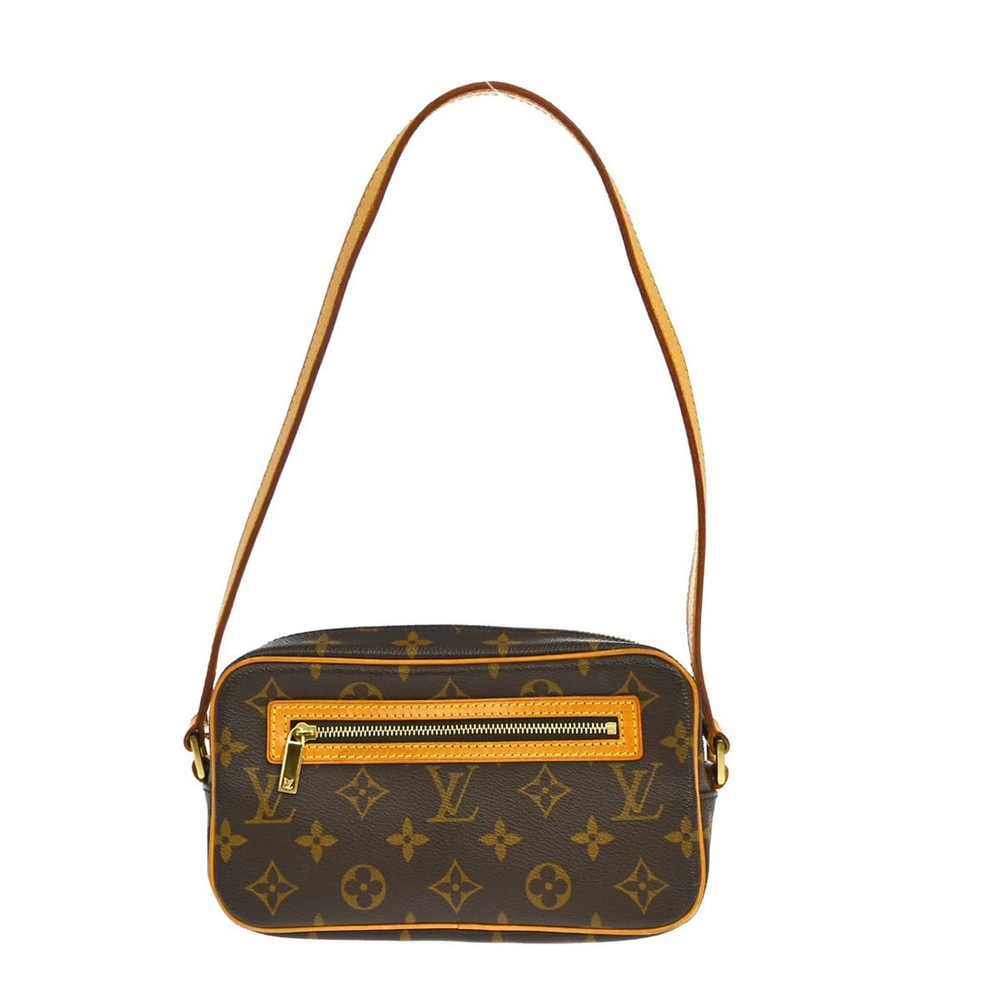 Louis Vuitton Cite Pochette Brown Monogram Canvas Handbag: Louis Vuitton Cite Pochette Brown Monogram Canvas Handbag Louis Vuitton Cite Pochette in brown canvas with leather trim. This women's handbag is made in France and remains in good condition overall, s