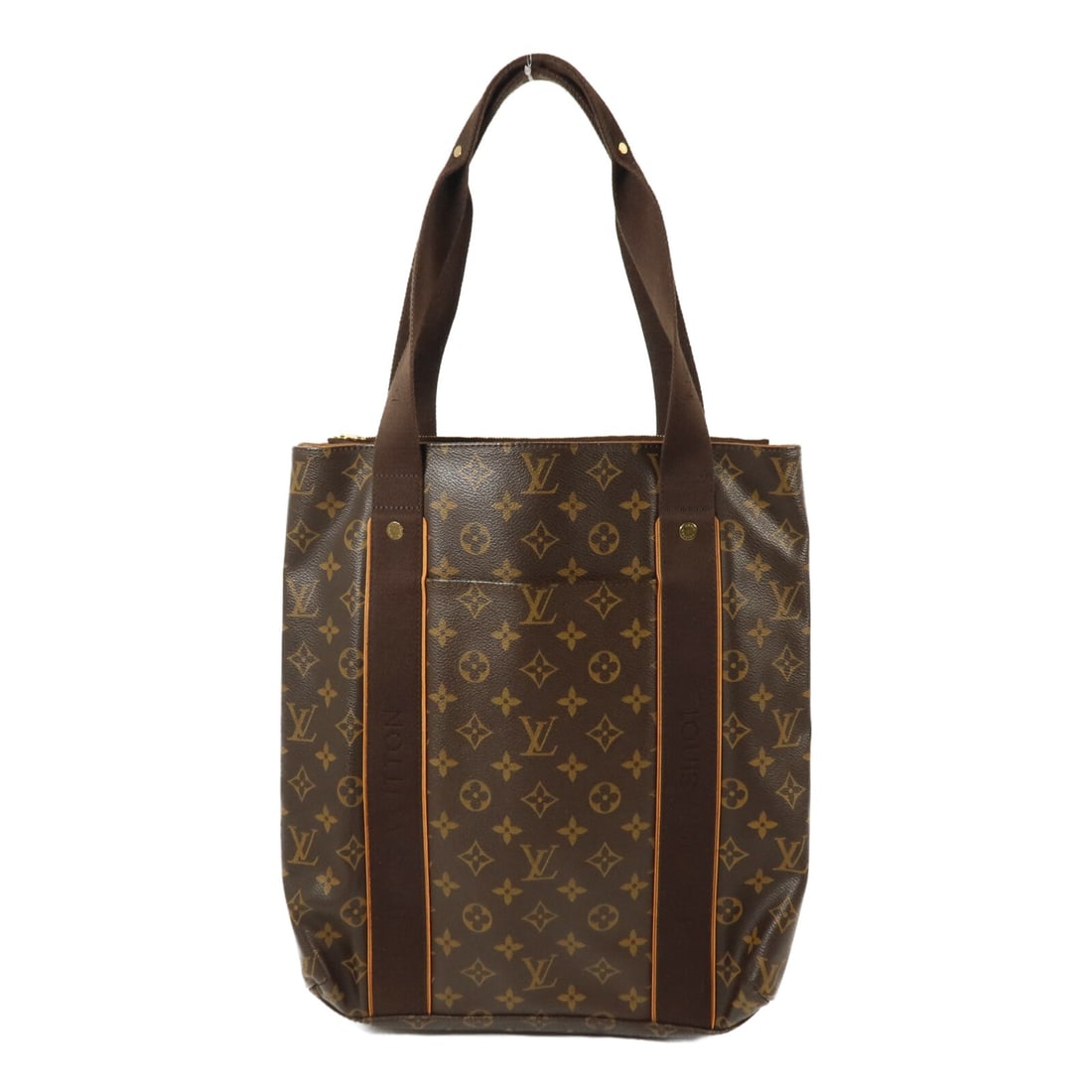 Louis Vuitton Cabas Beaubourg Monogram Tote Bag M53013 Brown: Louis Vuitton Cabas Beaubourg Monogram Tote Bag M53013 Brown Louis Vuitton Cabas Beaubourg shoulder tote bag in brown Monogram PVC coated canvas. This women's bag features an open exterior pocket, two