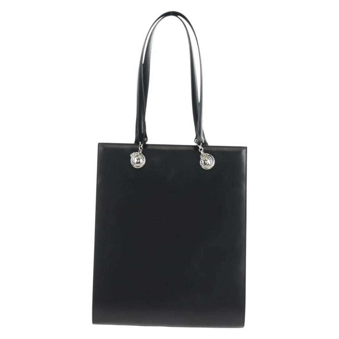 Cartier Panthere Black Leather Handbag 24cm x 29cm x 10cm: Cartier Panthere Black Leather Handbag 24cm x 29cm x 10cm This Cartier Panthere handbag is crafted from black leather, designed for female use. It features a sleek silhouette with subtle signs of wear