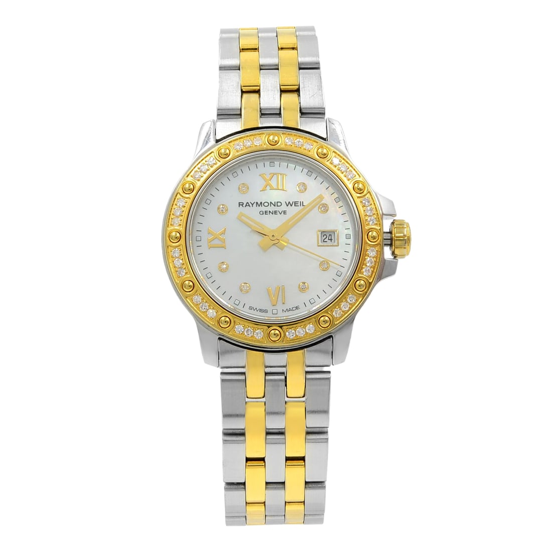 Raymond Weil Tango ladies quartz watch steel gold tone MOP dial 5399-SPS-00995 (1 of 6)