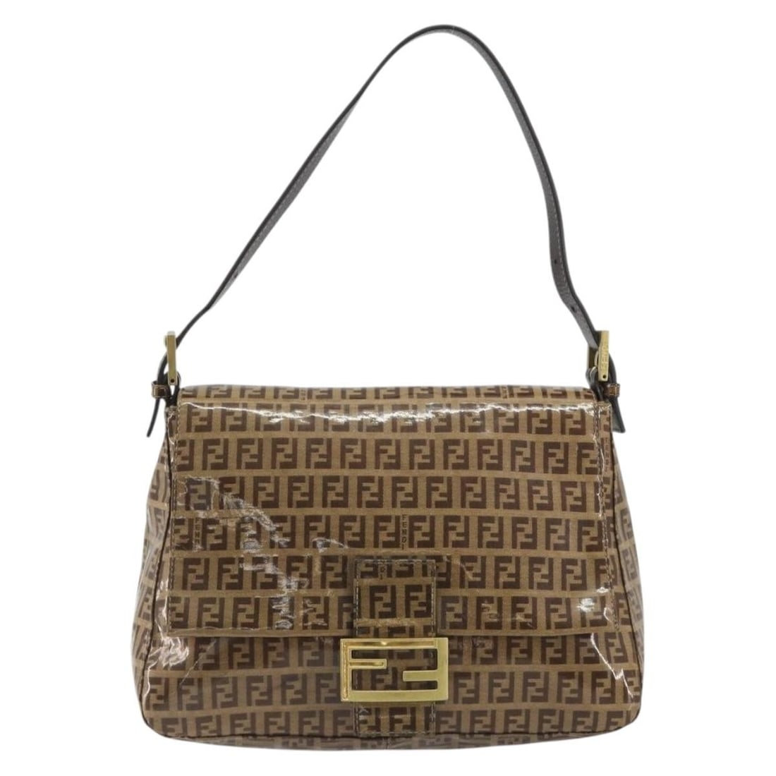 Fendi Forever Big Mama beige patent leather shoulder bag (1 of 18)