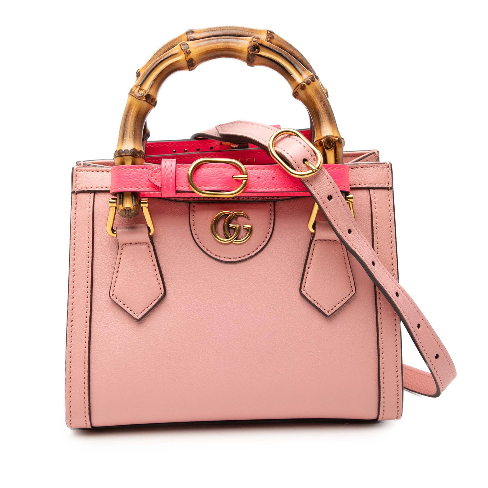 Gucci Diana Mini Pink Leather Satchel with Bamboo Handles (1 of 9)