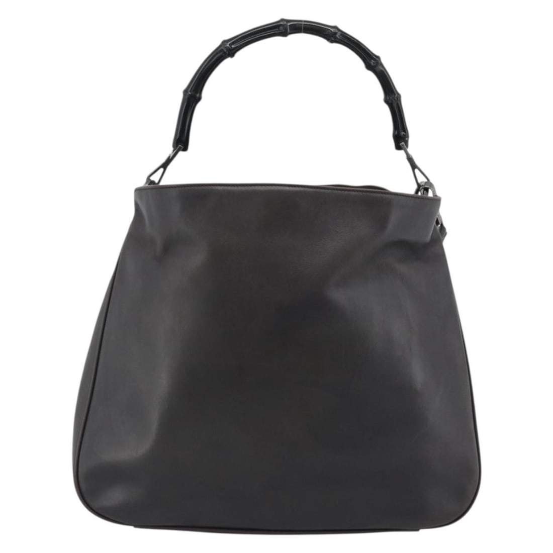 Gucci Vintage Bamboo Hobo Brown Leather Handbag: Gucci Vintage Bamboo Hobo Brown Leather Handbag Gucci Vintage Bamboo Hobo leather bag in brown, designed for women. Made in Italy, it measures 38 cm x 33 cm x 8 cm. The bag is in fair condition with v