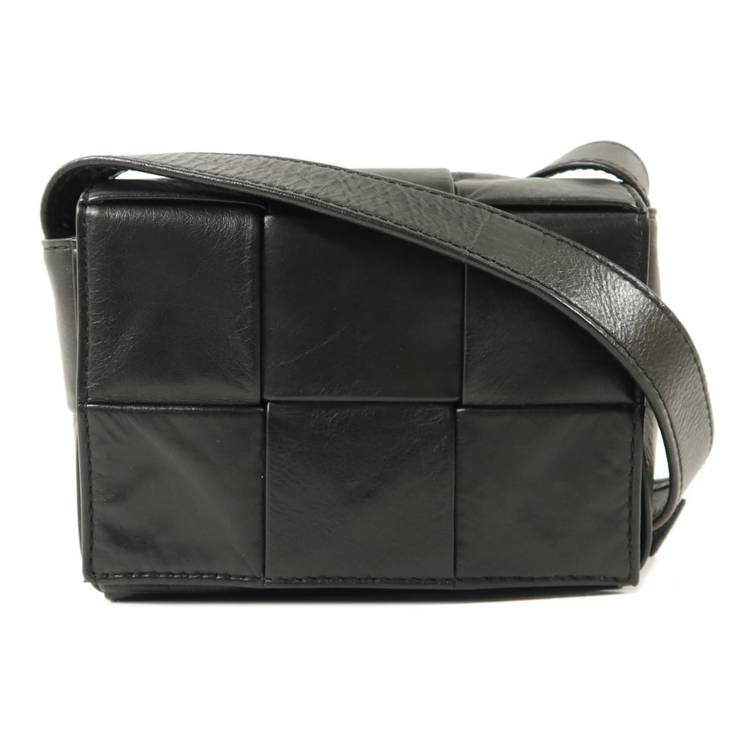 Bottega Veneta Mini Cassette Black Calfskin Leather Shoulder Bag (1 of 13)