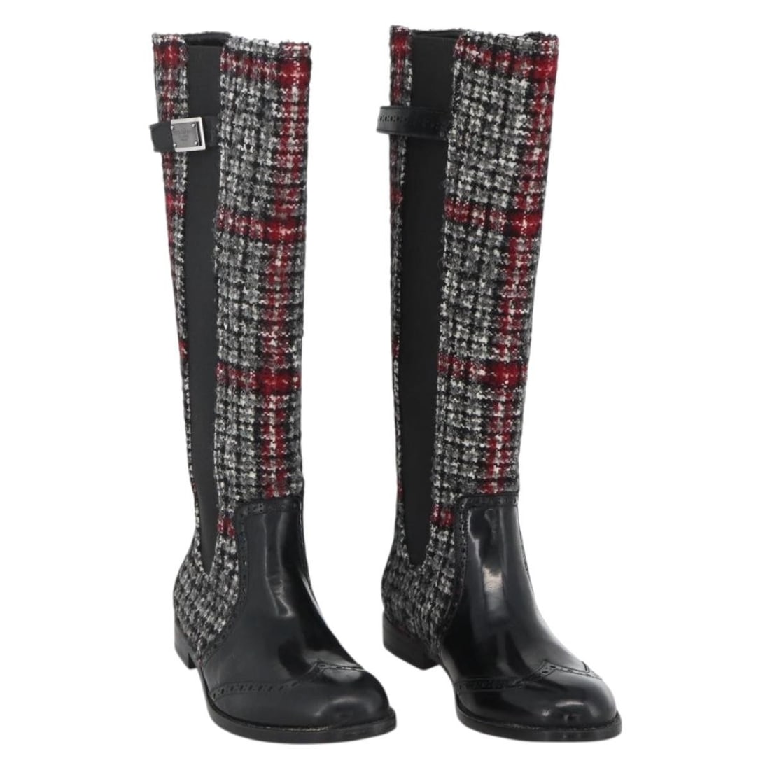 Wool Knee Boots Black Size 37 DOLCE&GABBANA Women: Wool Knee Boots Black Size 37 DOLCE&GABBANA Women Dolce&Gabbana long boots in black wool, designed for women and made in Italy. The item is listed as size 37, with a total length of approximately 26 c