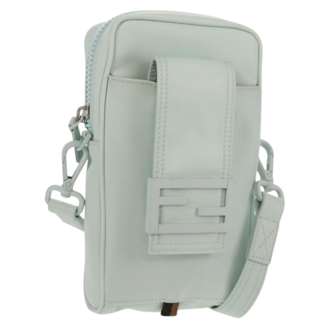 Fendi Baguette Light Blue Nylon Phone Pouch Shoulder Bag: Fendi Baguette Light Blue Nylon Phone Pouch Shoulder Bag Fendi Baguette phone pouch shoulder bag in light blue nylon, made in Italy. It comes with a dust bag and instruction manual card. The bag is de