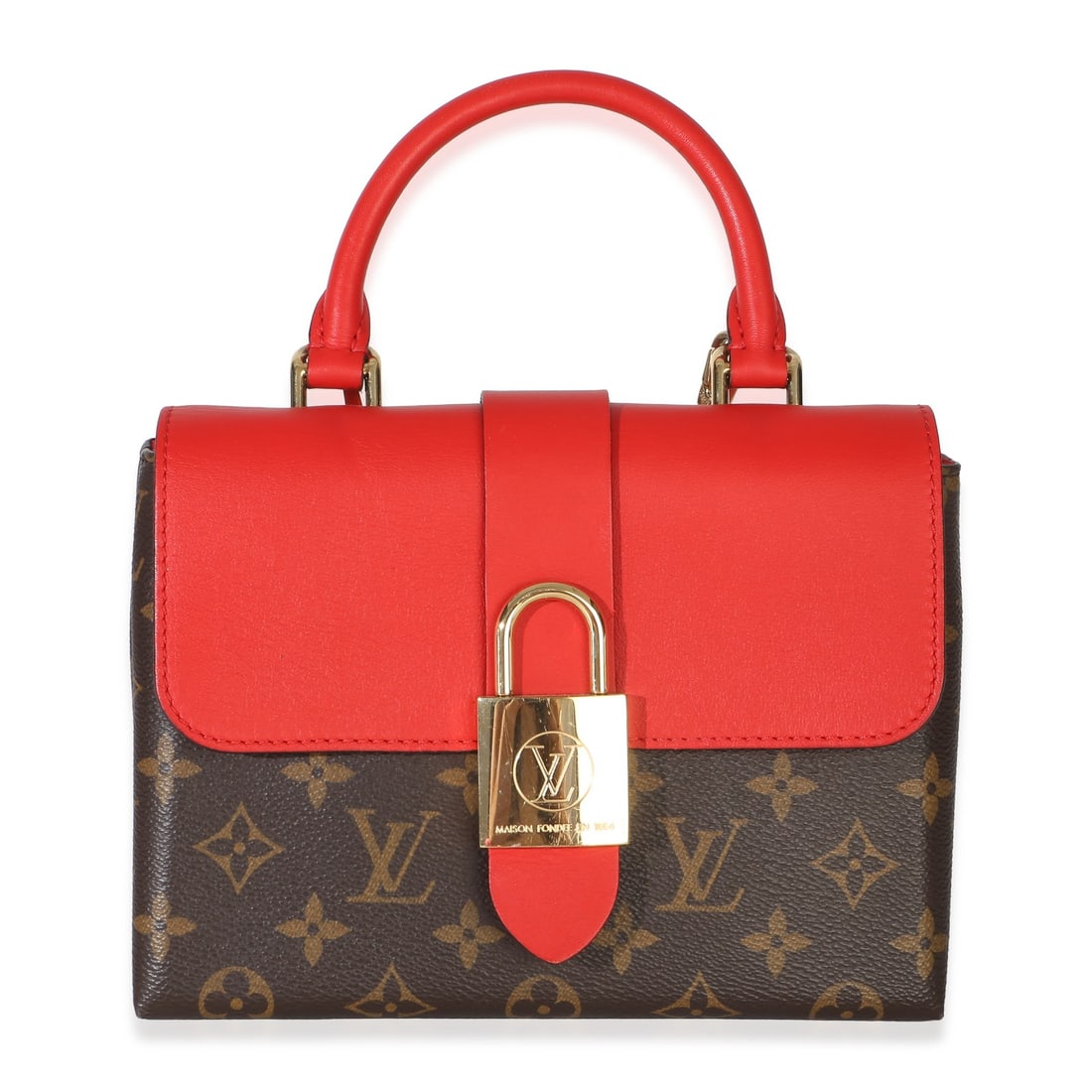 Louis Vuitton Locky BB Monogram Canvas Shoulder Bag Coquelicot: Louis Vuitton Locky BB Monogram Canvas Shoulder Bag Coquelicot Louis Vuitton Locky BB shoulder bag with top handle styling in brown monogram canvas. This pre-owned bag features a magnetic snap closure