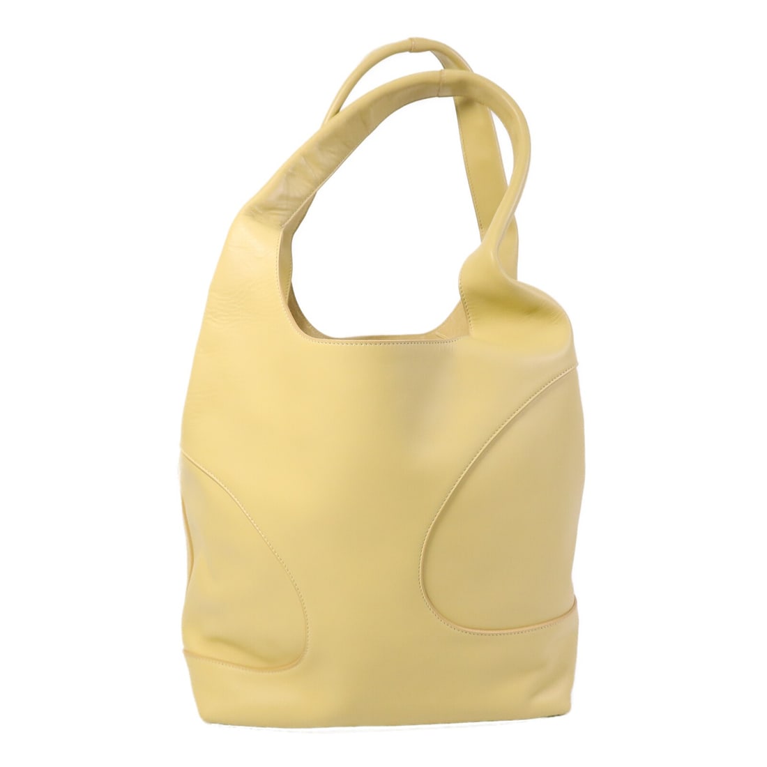Salvatore Ferragamo 215985 Yellow Calfskin Hobo Shoulder Bag: Salvatore Ferragamo 215985 Yellow Calfskin Hobo Shoulder Bag A Salvatore Ferragamo hobo shoulder bag crafted from calfskin (cowhide) leather in yellow. It features a debossed cut-out design and comes 