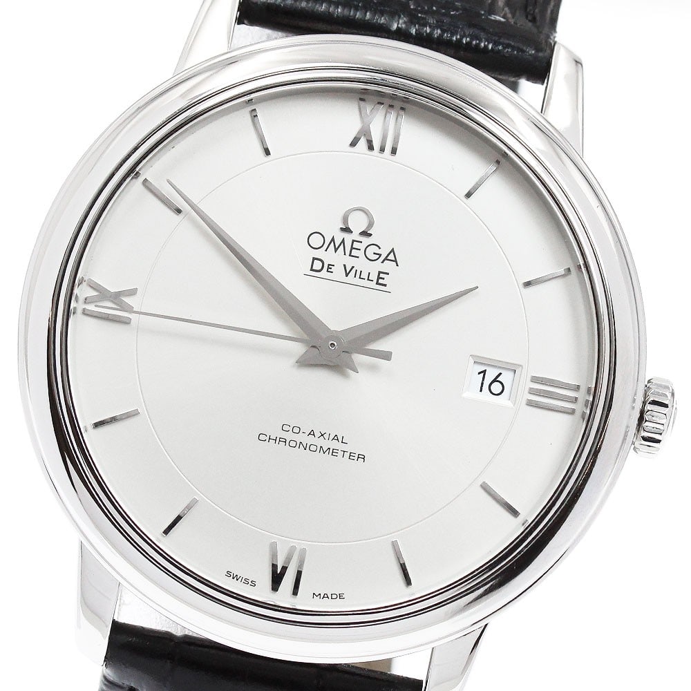 OMEGA De Ville Prestige Co-Axial Date Automatic 424.13.40.20.02.001: OMEGA De Ville Prestige Co-Axial Date Automatic 424.13.40.20.02.001 Pre-owned Omega De Ville Prestige Co-Axial wristwatch with automatic movement and date display. This men's watch features a silver d