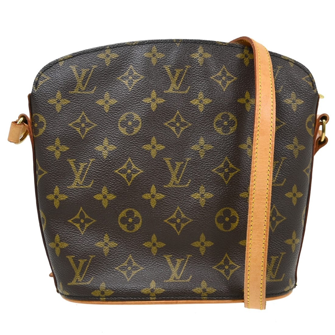 Louis Vuitton Drouot Monogram Canvas Crossbody Bag M51290: Louis Vuitton Drouot Monogram Canvas Crossbody Bag M51290 Louis Vuitton Drouot shoulder bag in Monogram canvas and leather, presented as a vintage medium bag with a zipper closure and adjustable cross