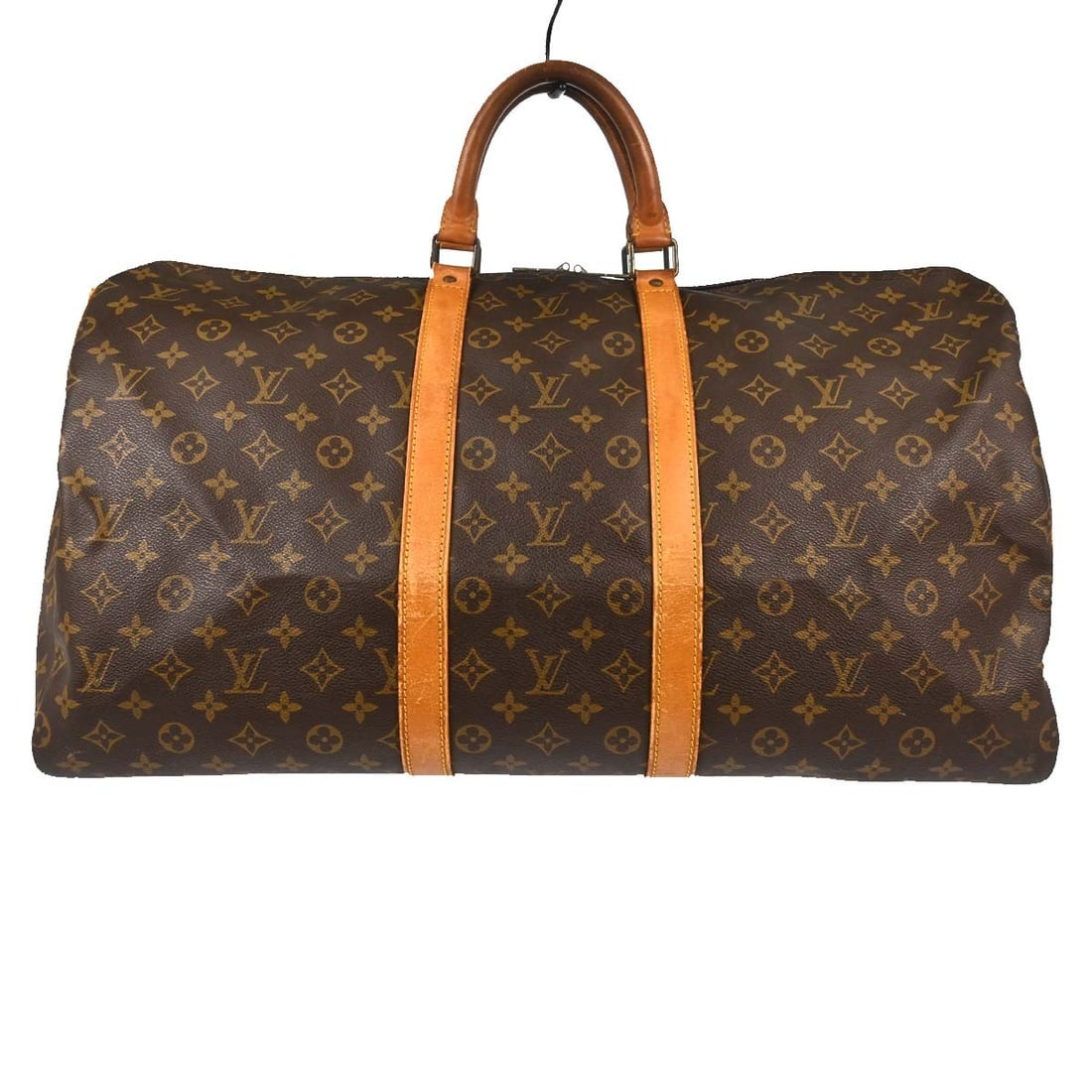 Louis Vuitton Keepall 55 Monogram Canvas Duffle Bag M41424: Louis Vuitton Keepall 55 Monogram Canvas Duffle Bag M41424 Vintage Louis Vuitton Keepall 55 travel handbag in Monogram canvas and leather, designed in a duffle style with a zip closure and double leat
