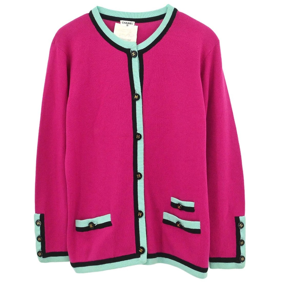 Vintage CHANEL Pink Cashmere Knit Cardigan Women EU 44 (1 of 18)