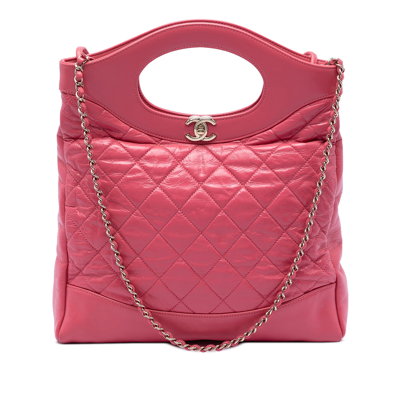 Chanel 31 Shopping Bag Small Quilted Aged Calfskin Pink (1 of 6)