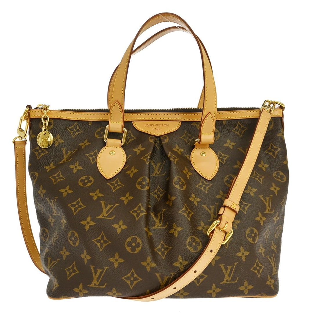 Louis Vuitton Palermo PM Monogram Canvas 2Way Tote Shoulder Bag M40145: Louis Vuitton Palermo PM Monogram Canvas 2Way Tote Shoulder Bag M40145 Louis Vuitton Palermo PM 2way tote bag in brown Monogram canvas and leather, made in France. This vintage medium-sized bag featur