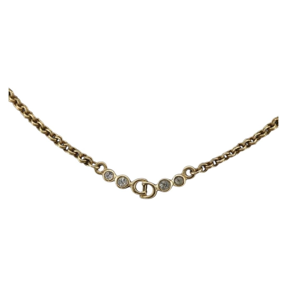 Gold Tone Metal Necklace by Christian Dior: Gold Tone Metal Necklace by Christian Dior This Christian Dior necklace features a gold tone metal construction with a total length of approximately 43 cm (16.9 inches). The necklace is in very good, 
