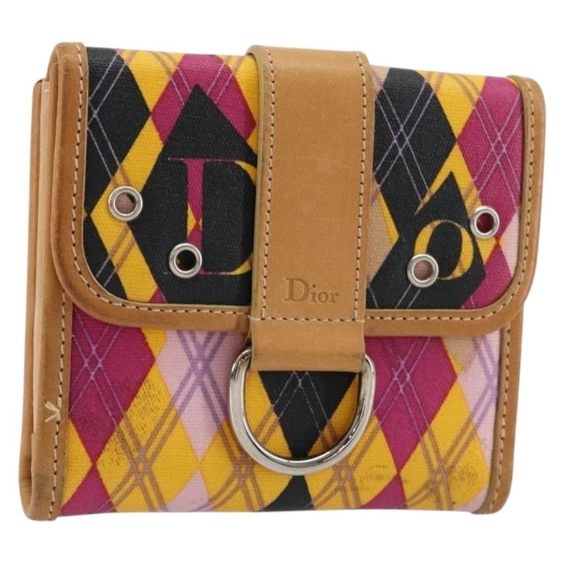 Christian Dior Pink Silver Coated Canvas Bifold Wallet: Christian Dior Pink Silver Coated Canvas Bifold Wallet Authentic Christian Dior bifold wallet in pink and silver coated canvas. Made in Italy, this women's wallet is offered without the original box o
