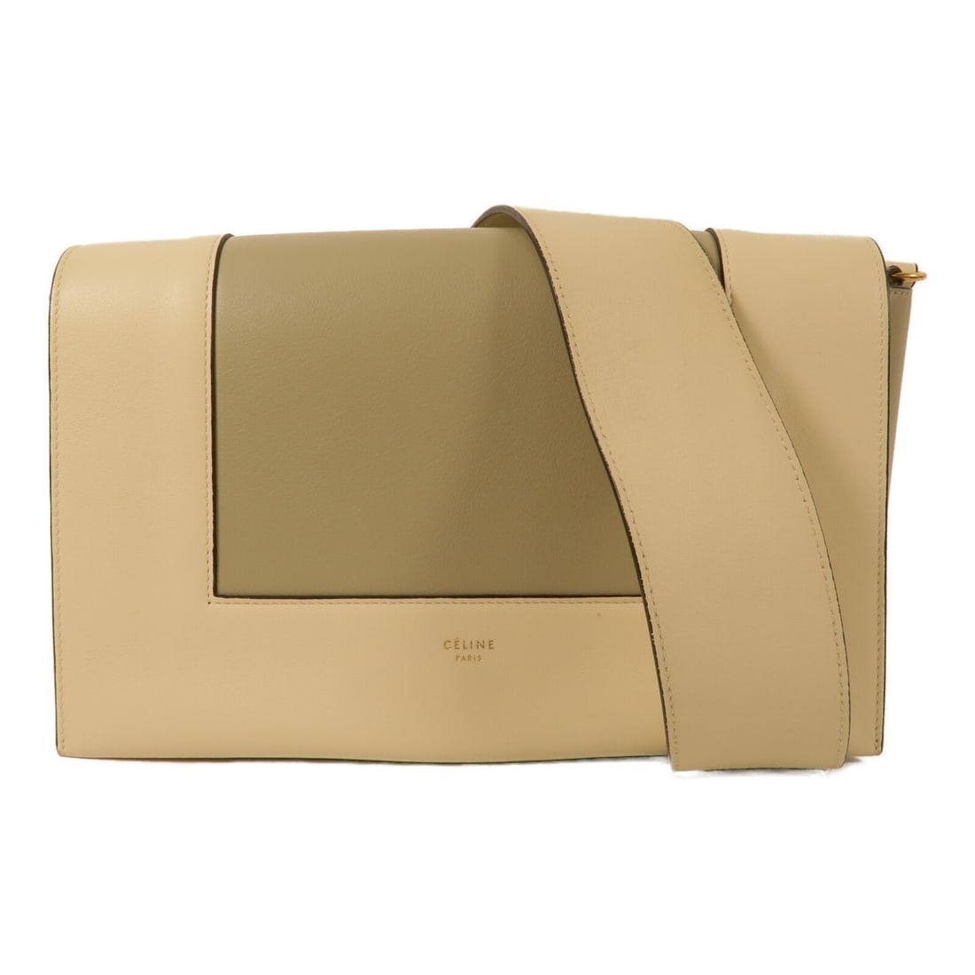 CELINE Frame Shoulder Bag 180263AQO.01TK Green Calfskin Leather: CELINE Frame Shoulder Bag 180263AQO.01TK Green Calfskin Leather Celine Frame shoulder bag in green calfskin leather with a structured flap design and interior organization for everyday essentials. Thi