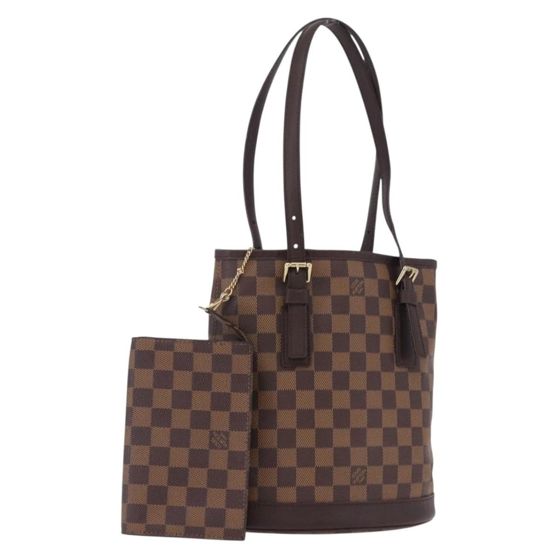 Louis Vuitton N42240 Marais Damier Ebene Shoulder Bag with Pouch: Louis Vuitton N42240 Marais Damier Ebene Shoulder Bag with Pouch Louis Vuitton Marais shoulder bag in Damier Ebene canvas with an included pouch. Made in France, this women's shoulder bag shows reason
